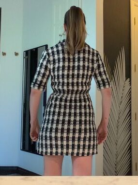 Maje Black & White Tweet Mini Dress